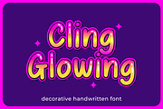 Cling Glowing - Bubble Display Font, a Handwritten Font by Mightyfire (Thumbnail 2 of 5)