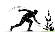 Dynamic bowling player silhouette, an Illustration by Amazin_art (Thumbnail 11 of 31)