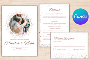 Glitter Wedding Invitation Template, an Invitation Template by Talentex Invitations