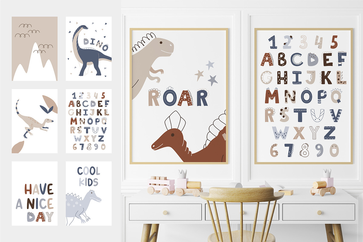 ROAR. Dino Patterns & Alphabet, a Pattern Graphic by ValeriiaFeeva (Photo 8 of 12)