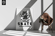 Cool Skateboarding Cat, T-shirt, an Animal Illustration by shaondesigns (Thumbnail 4 of 5)