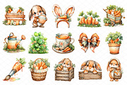 Spring Bunny Garden Clipart, an Illustration by cherrydesign (Thumbnail 3 of 4)