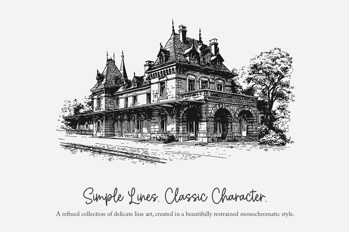100 line art Victorian Era clip art, an Object Illustration by Poppy Lane Studio (Photo 4 of 13)
