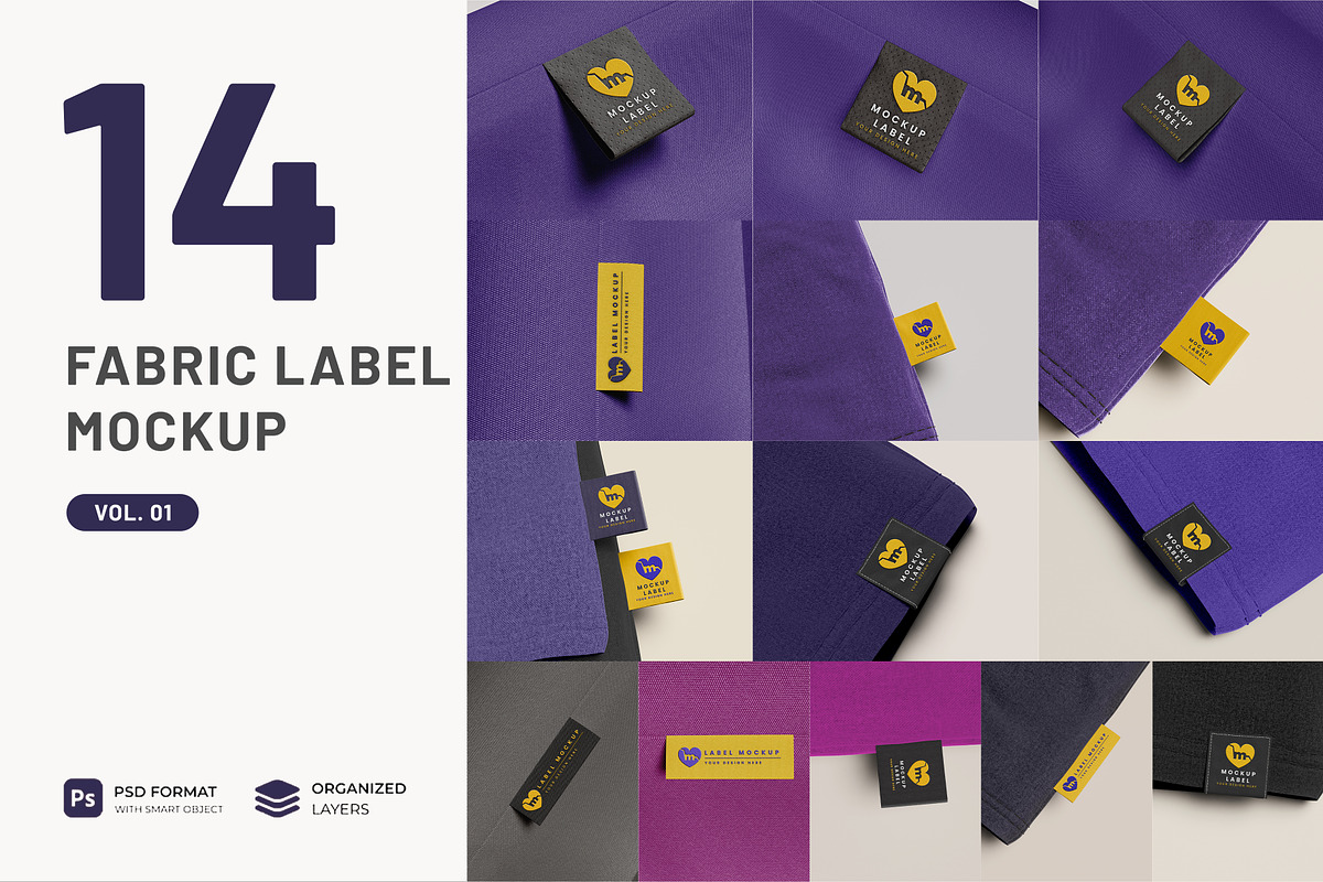 Fabric label embroidery mockup, a Shirt Mockup by mockupocka (Photo 1 of 16)
