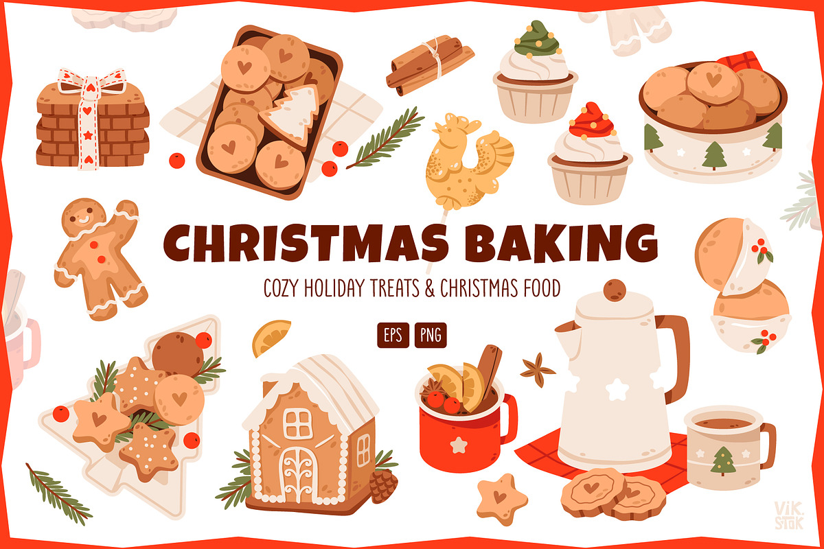 Christmas Baking Clipart, a Food Illustration by vik.stock (Photo 1 of 5)
