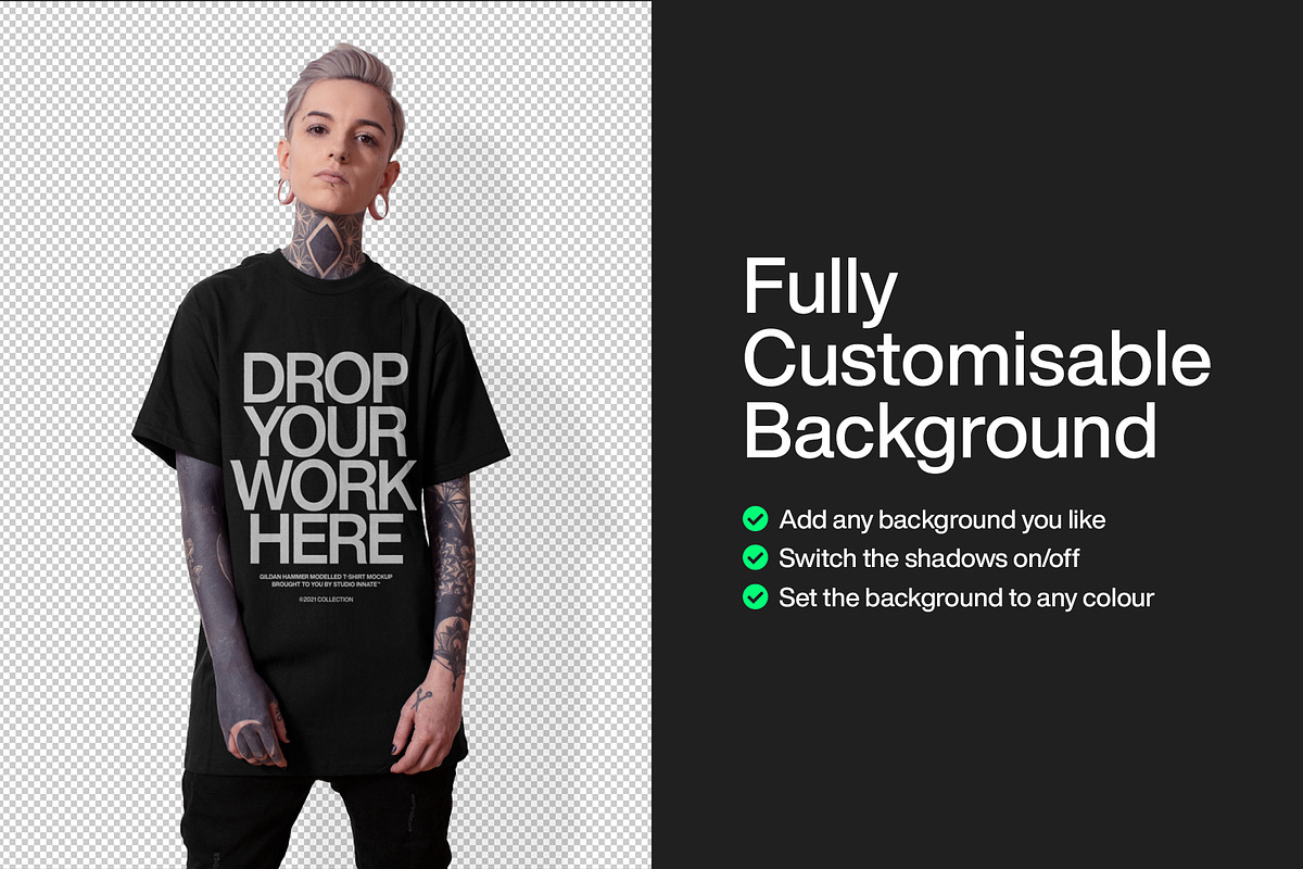 Gilden Hammer T-Shirt Modelled, a Shirt Mockup by Studio Innate (Photo 4 of 4)
