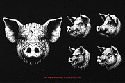 10 Bundle Dark Art Pig Beast Scary, an Illustration by Morspective (Thumbnail 3 of 7)
