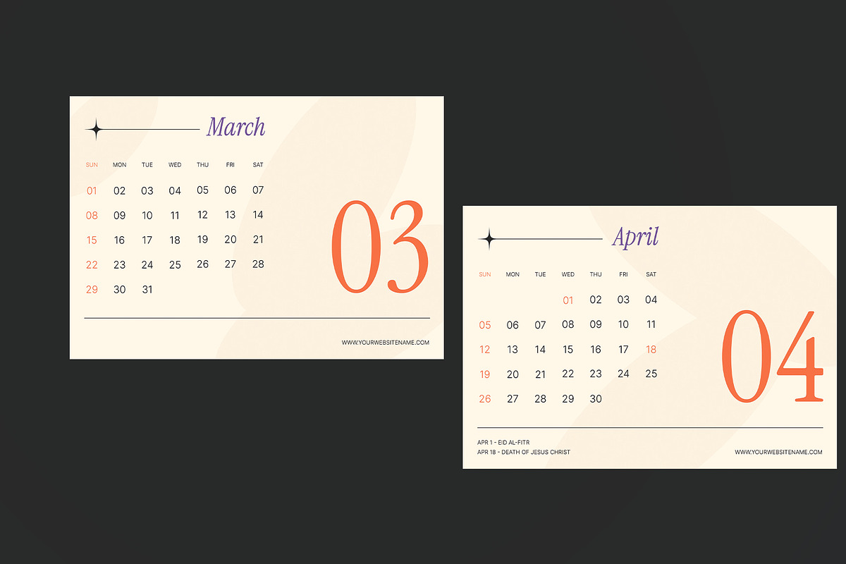 Modern Minimalist Calendar preview 3