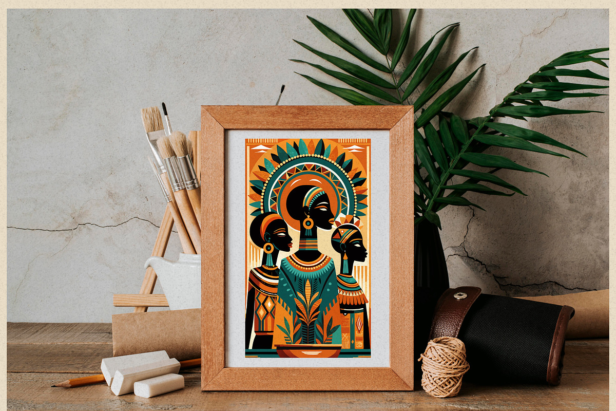 Colorful Abstract Women Wall Art, a Wallpaper Graphic by Helospace (Photo 4 of 10)