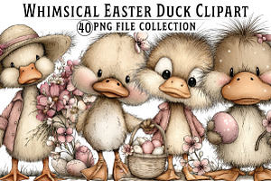 Whimsical Easter Duck Clipart Bundle, an Illustration by Dream Creation