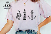 Sea Procreate Tattoo Brushes Stamps, a Brush Add-On by LaurenceVArtiste (Thumbnail 7 of 9)