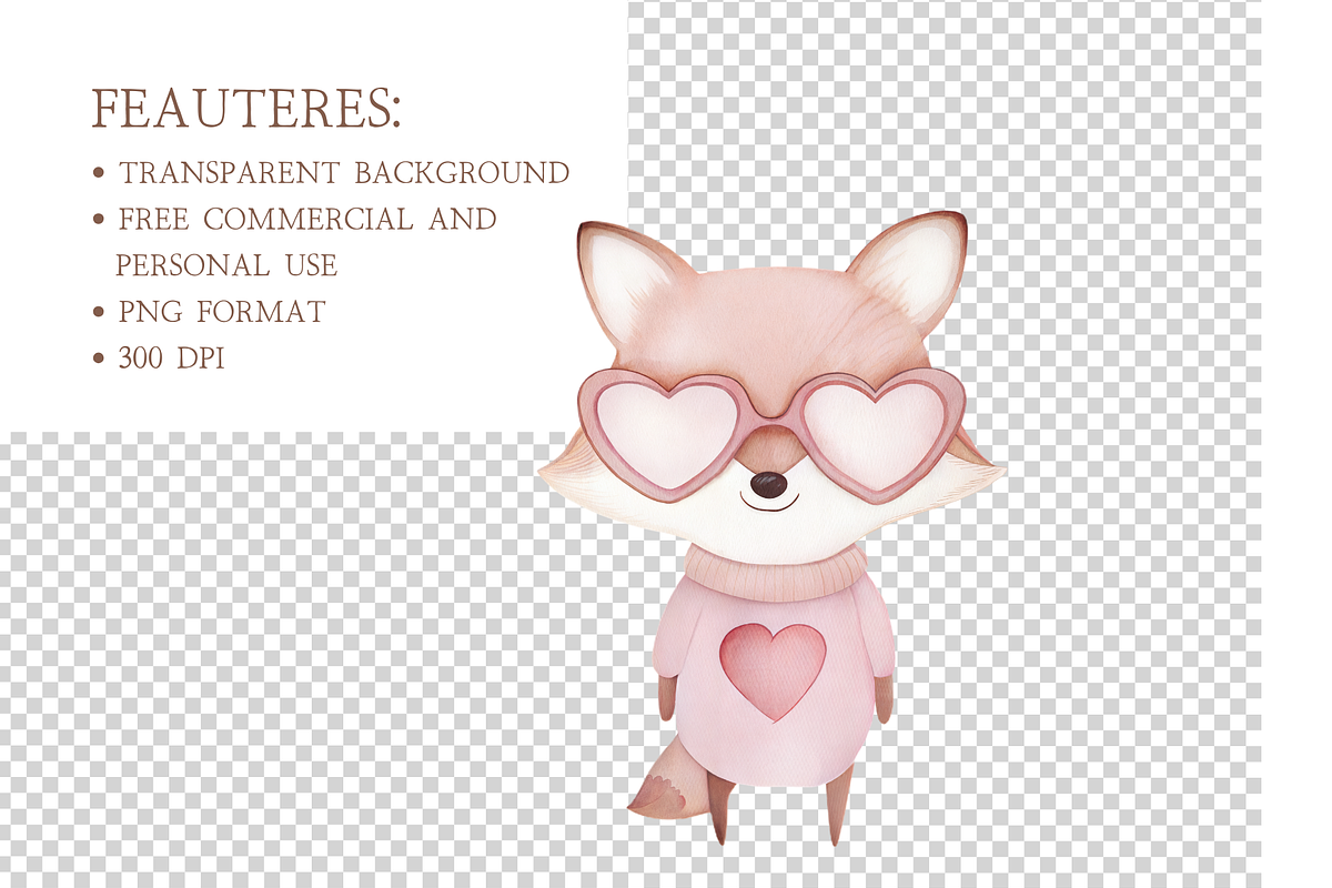 Watercolor Love Woodland Clipart Set, an Illustration by MockupWizard (Photo 6 of 6)
