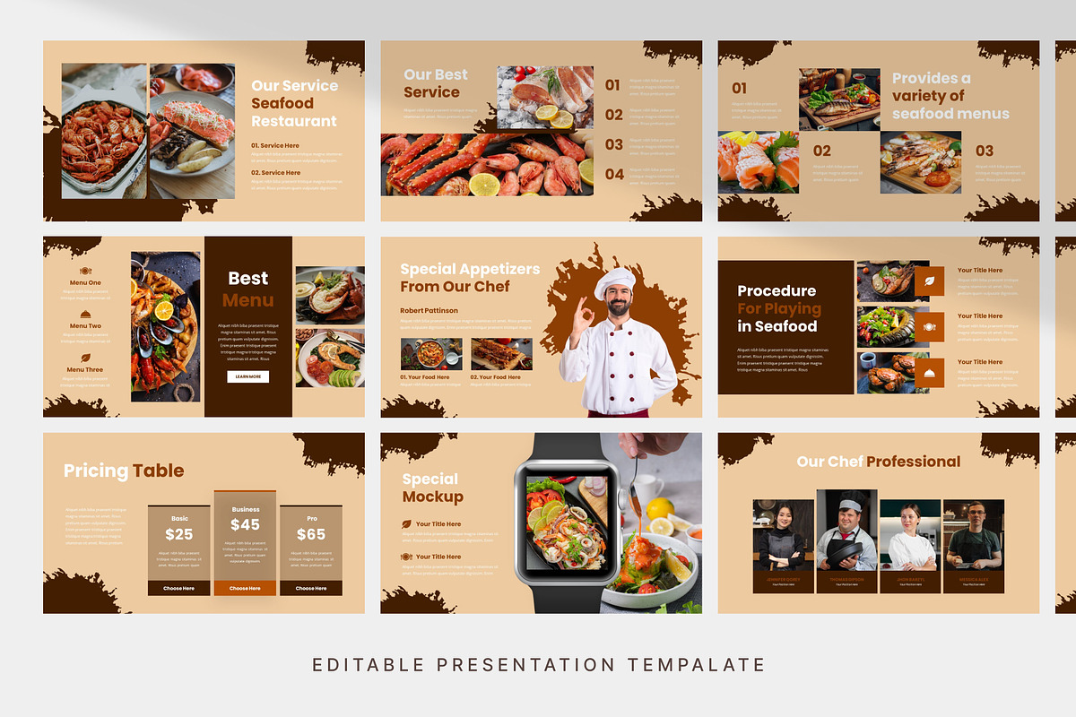 Seafood Restaurant PowerPoint, a Presentation Template by Digitcase x Wealthwells (Photo 3 of 4)