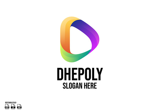 D Letter Gradient Logo Design preview 2