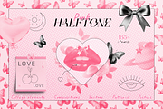 Pink Halftone Collage Elements, an Object Graphic by Animoon (Thumbnail 1 of 19)