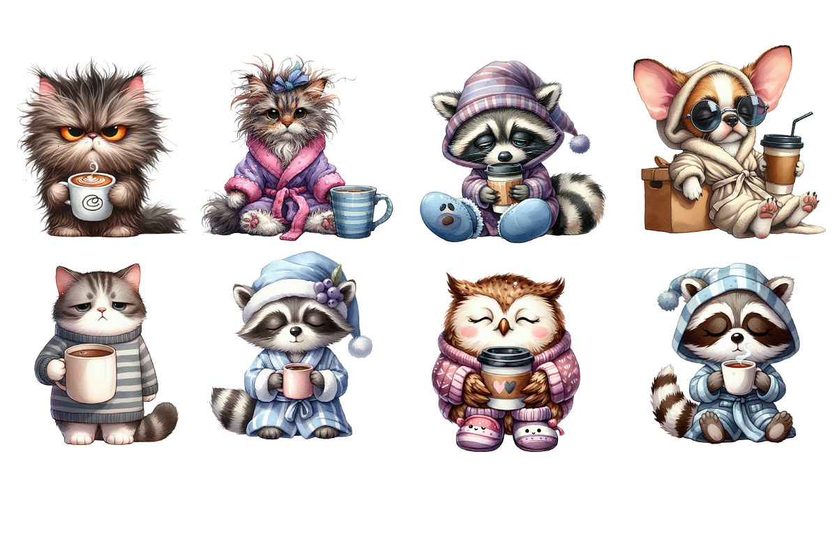 Morning Mood Animal and Coffee, an Illustration by Designworld (Photo 4 of 5)