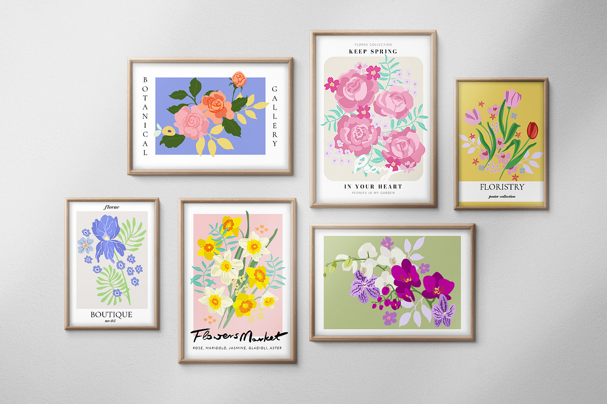 Flower Market Posters & Patterns, an Illustration by SunnyAfternoons