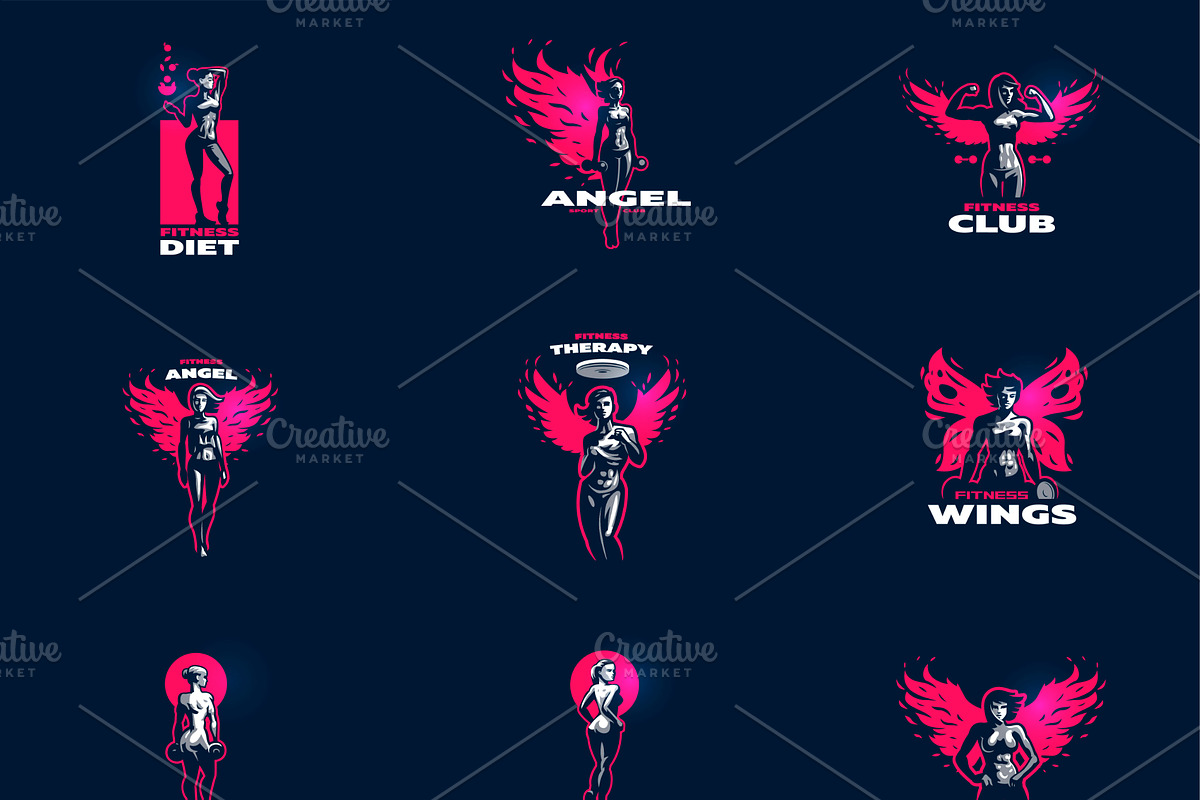 Woman fitness emblem., a Healthcare Illustration by Masterlevsha (Photo 3 of 3)