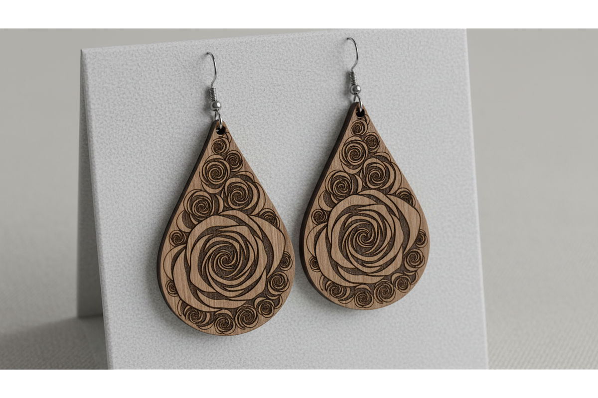 Floral Drop Earring SVGs, a Graphic by musafir_fashion (Photo 6 of 11)