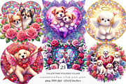 Stained Glass Valentine Fairy Dogs, an Illustration by SinaCreation (Thumbnail 1 of 11)