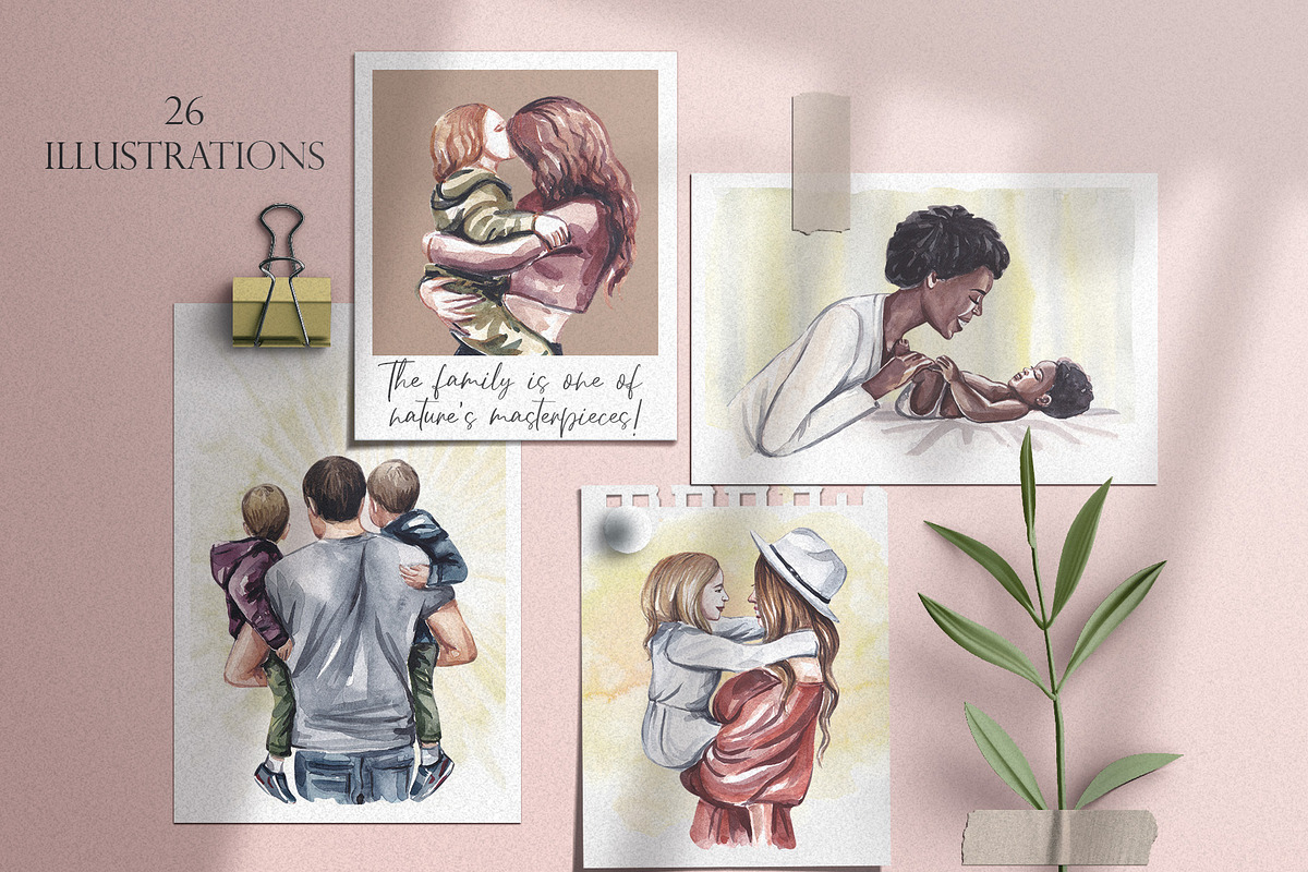 FAMILY watercolor clipart (part - 2), a Person Illustration by Elena_Sedova (Photo 2 of 7)