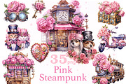Pink Steampunk Valentine's Day PNG, a Seasonal Illustration by GlamArtZhanna (Thumbnail 1 of 6)