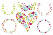 Bohemian Floral Heart & Banners, an Illustration by Amanda Ilkov (Thumbnail 3 of 4)