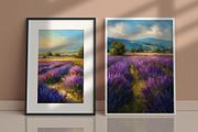 Lavender Field Landscape Artwork, a Decorative Illustration by Housui Patterns (Thumbnail 12 of 12)