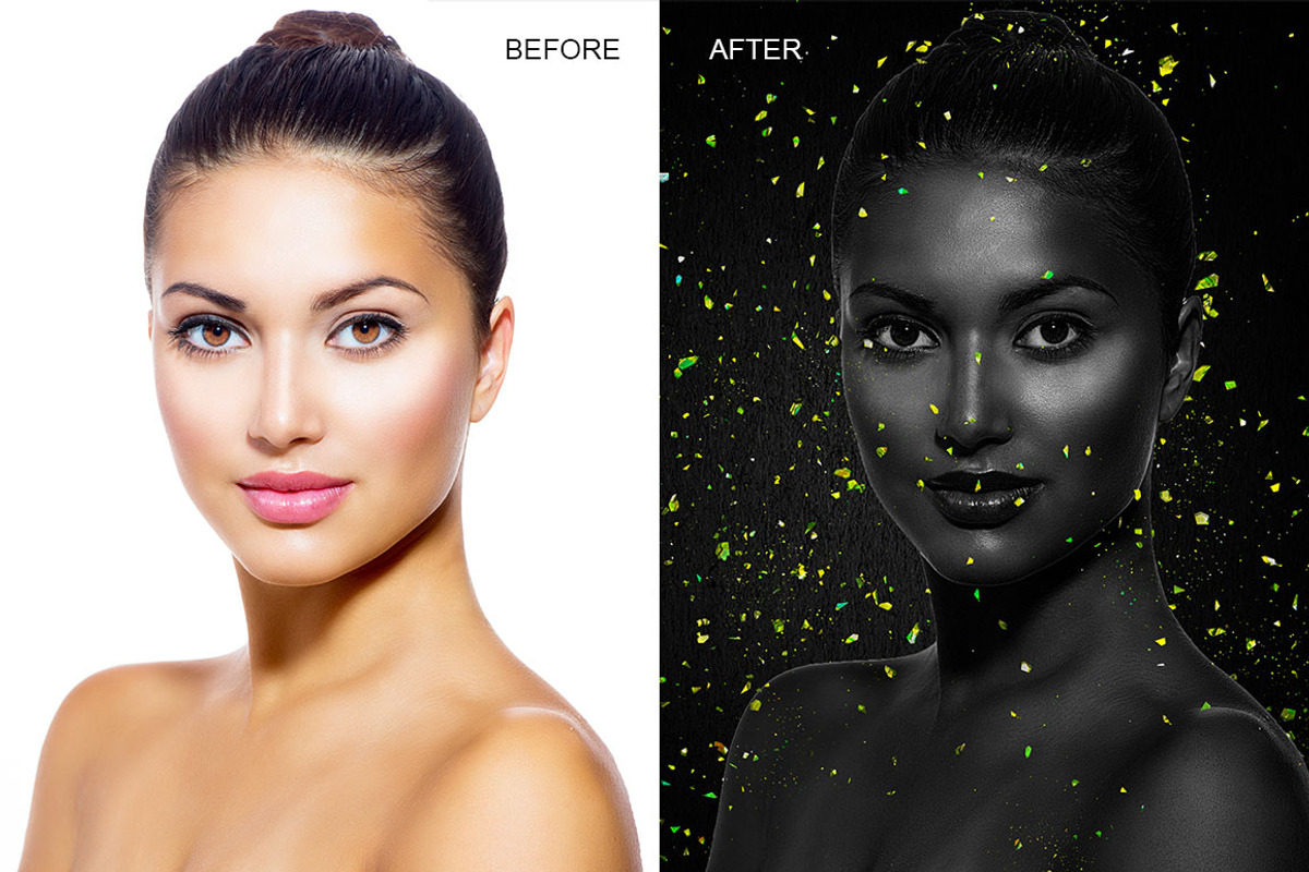 Black & Speck Photoshop Action, an Action Add-On by DESIGNAVO (Photo 3 of 9)