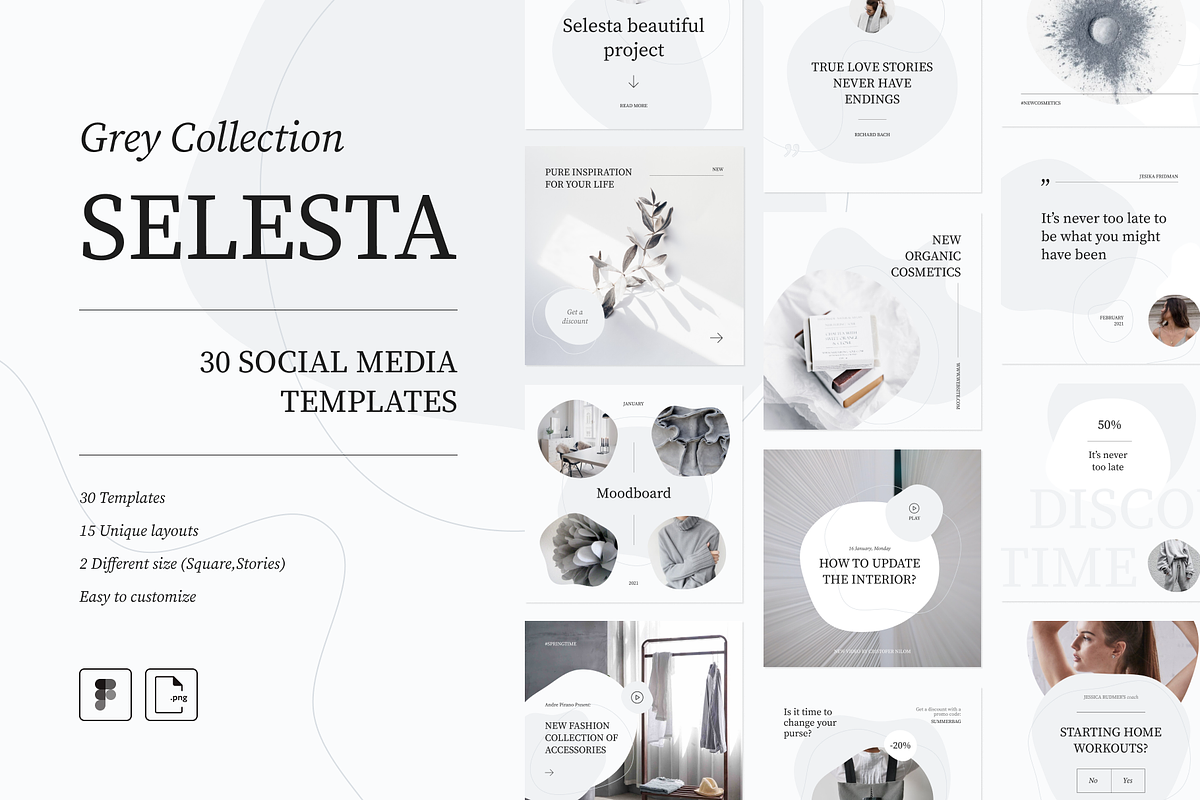 Selesta Social Media Bundle, a Social Media Template by Welovegraphics (Photo 3 of 25)