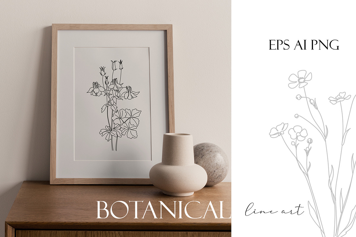 Botanical hand - drawn line art, an Illustration by velychko.ua (Photo 2 of 6)