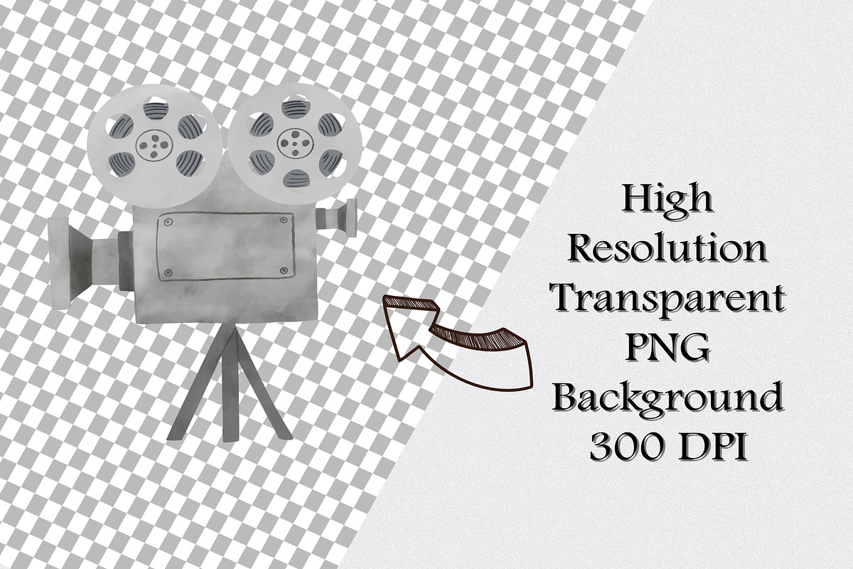 Watercolor Movie Clipart Set, an Illustration by CropUp Creative (Photo 3 of 4)