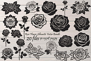Rose Flower Silhouette Vector Bundle, an Illustration by Designer_Momina (Thumbnail 1 of 21)