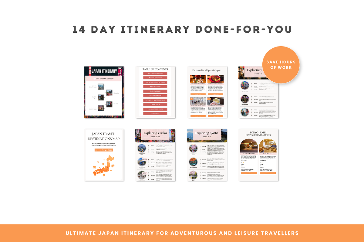 14 Day Canva Japan Itinerary, a Templates & Theme by GlamWebDesigns (Photo 2 of 9)