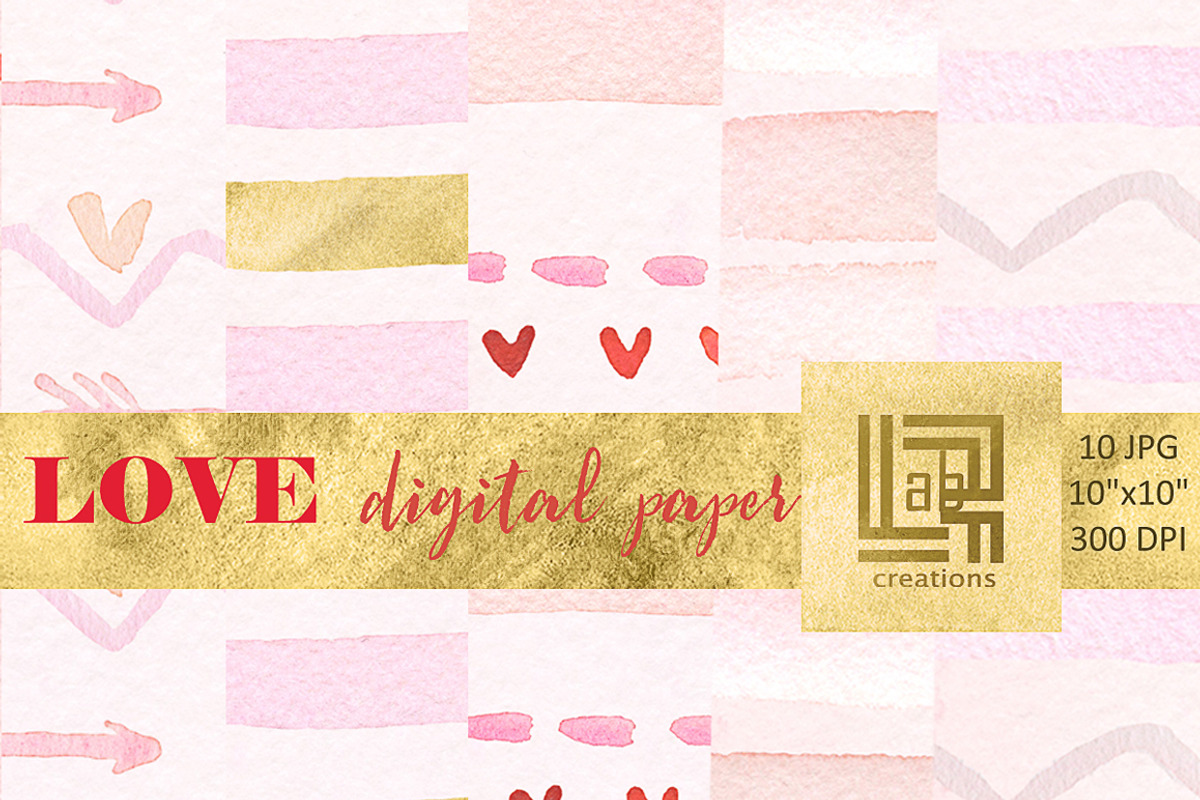Love digital  watercolor paper, a Decorative Illustration by LABFcreations (Photo 3 of 4)