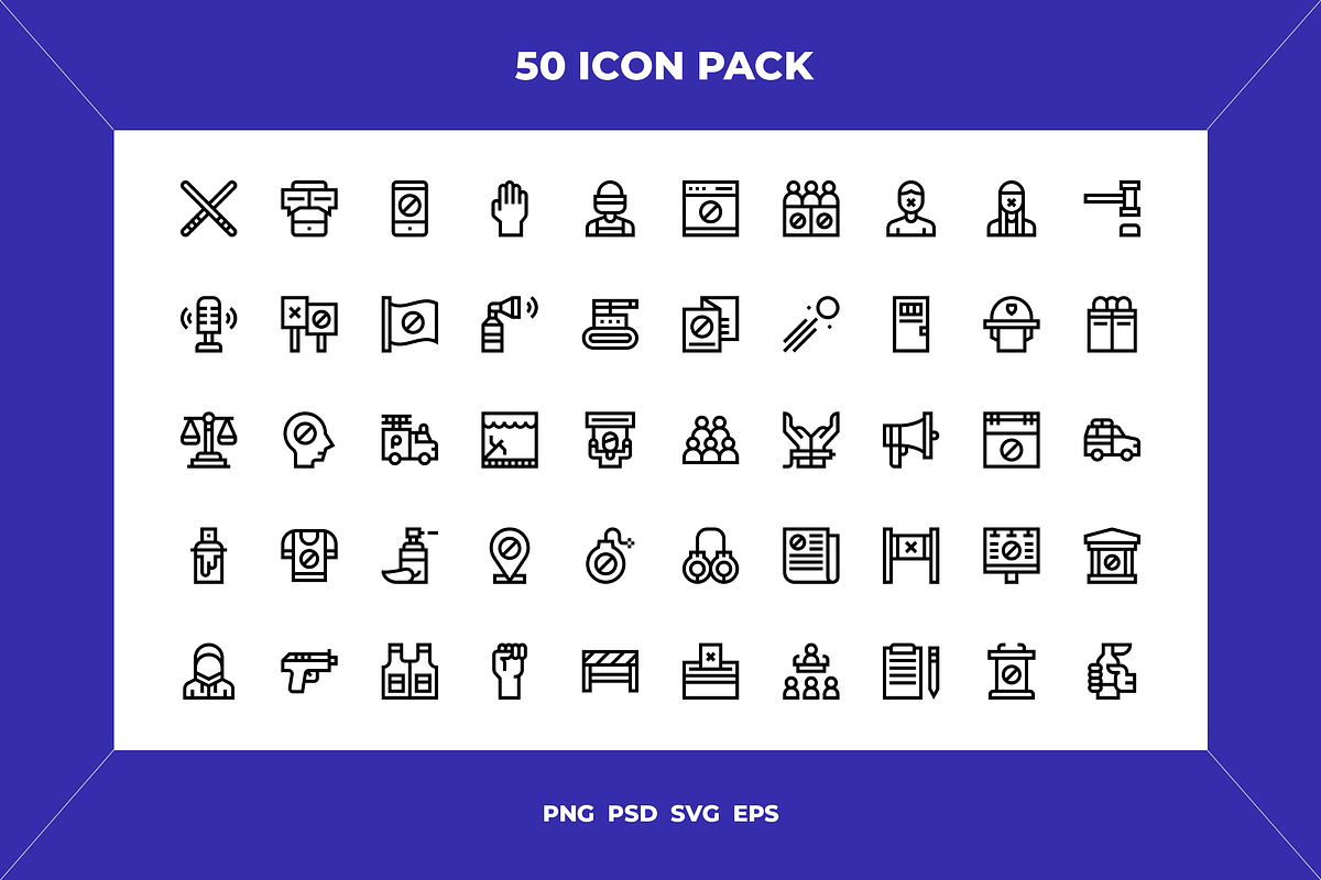 Protest icons, an Outline Icon by Wencory (Photo 1 of 2)