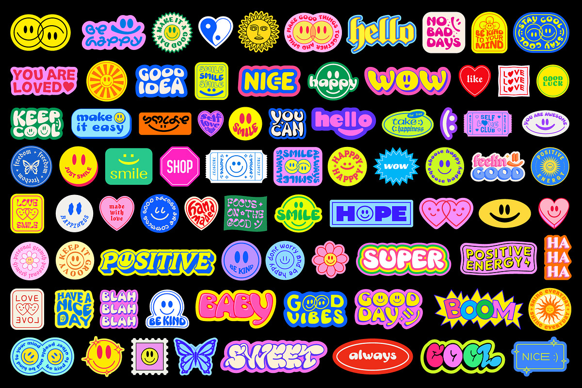 POSITIVE STICKERS PACK, an Object Graphic by craftlove (Photo 2 of 9)