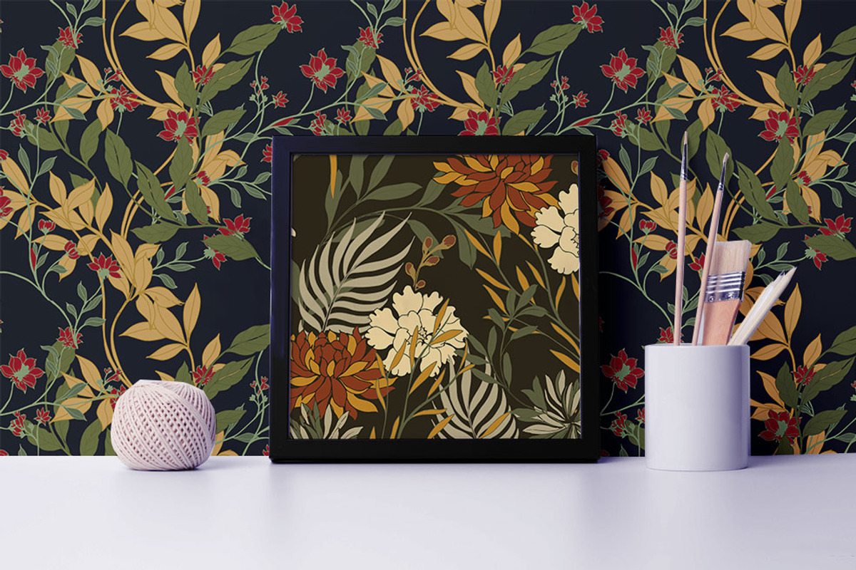 12JPG/EPS Tropical floral pattern, a Pattern Graphic by Theraphosath (Photo 9 of 22)