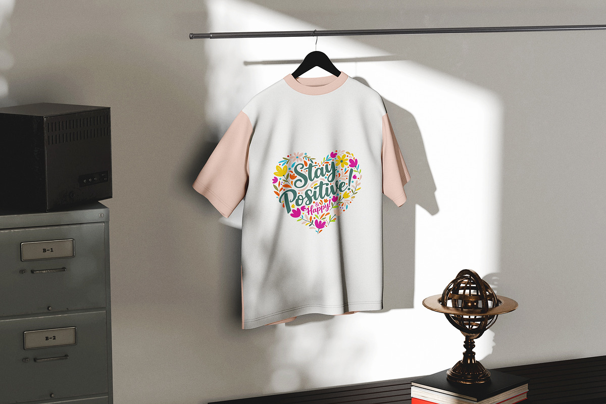 Stay Positive T-Shirt Design, an Object Illustration by Ahluva Studio (Photo 4 of 6)