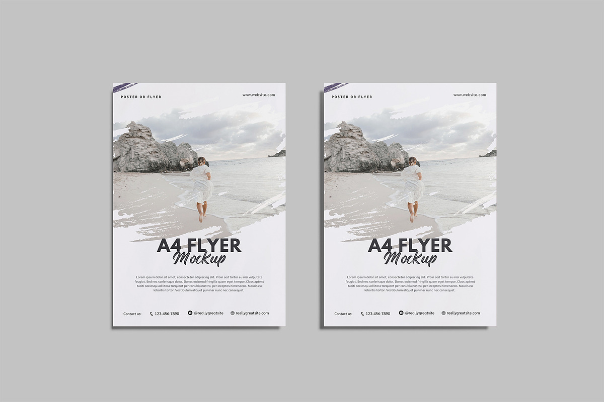 A4 Flyer Mockup, a Flyer Template by Graphiculon (Photo 2 of 11)
