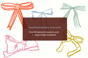 Hand Illustrated Vector Bow Ribbon