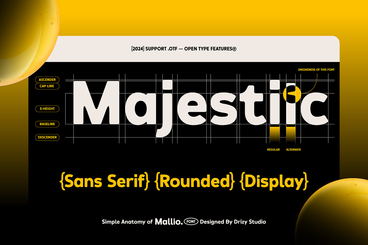 Mallio – Rounded Modern Display Font, a Sans Serif Font by Drizy (Photo 3 of 10)