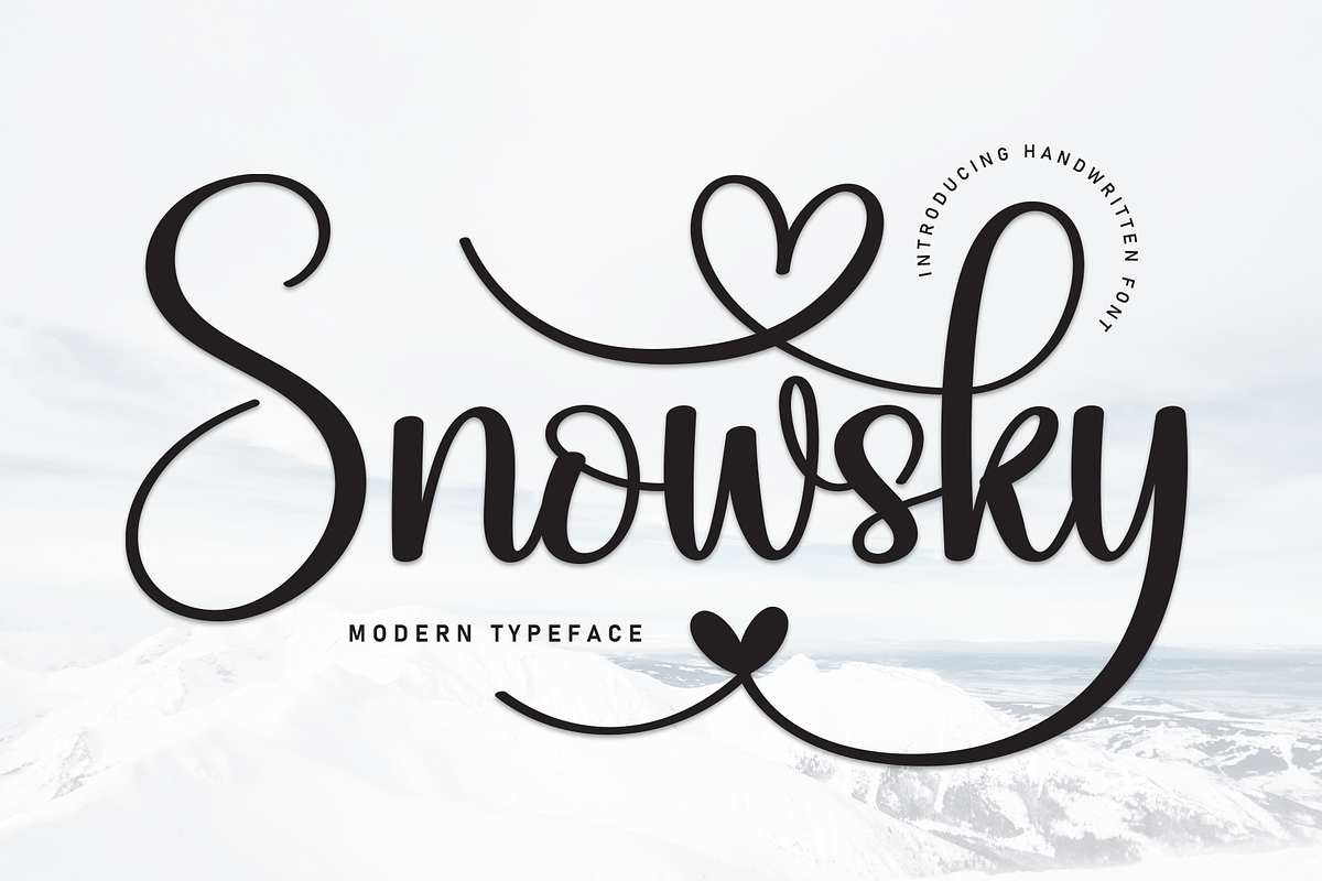 Snowsky | Script Font, a Handwritten Font by Scratchones (Photo 1 of 9)