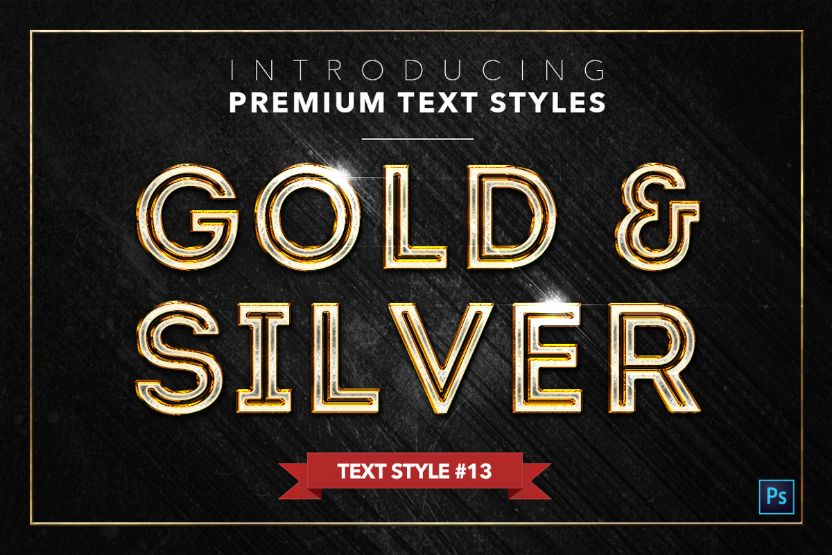 Gold & Silver #2 - 20 Text Styles, a Layer Style Add-On by Jonas Stensgaard (Photo 14 of 23)