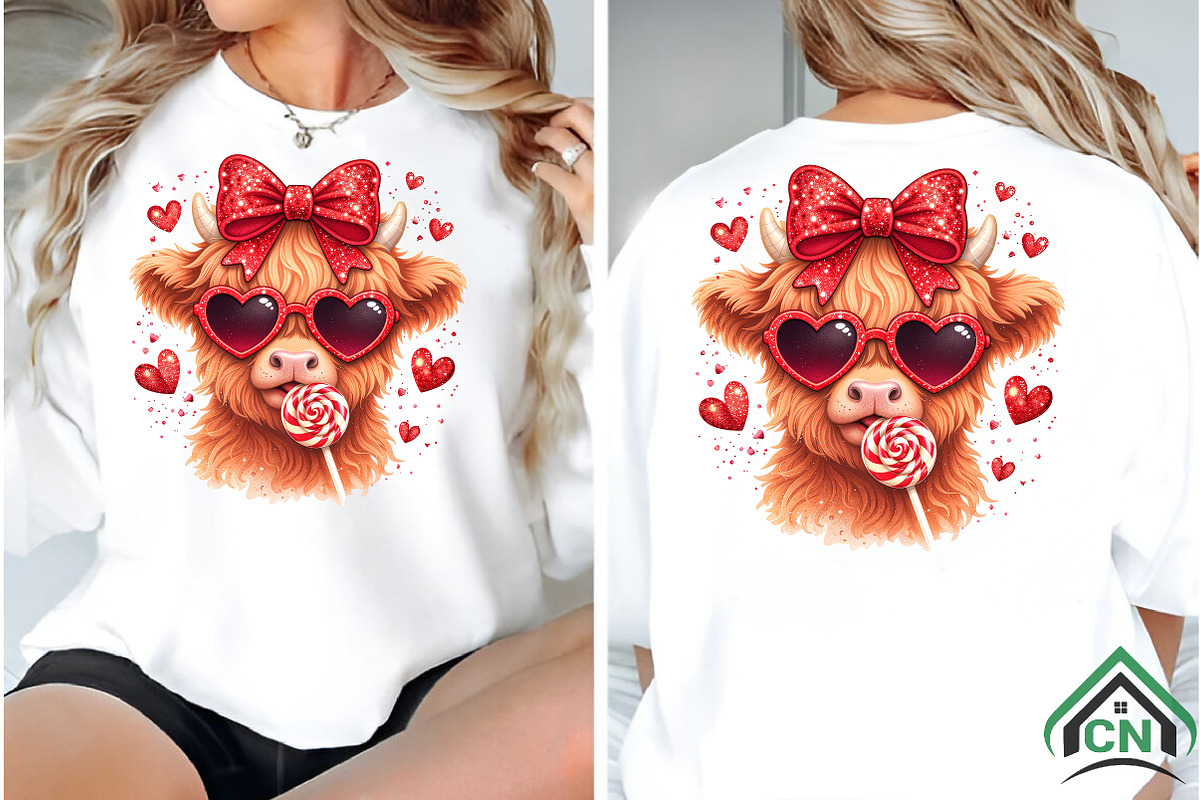 Valentine Coquette Png, Highland Cow, an Illustration by Craft Nest (Photo 4 of 6)