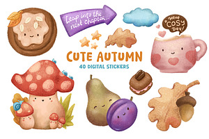 Cozy Autumn Fall Sticker Set.