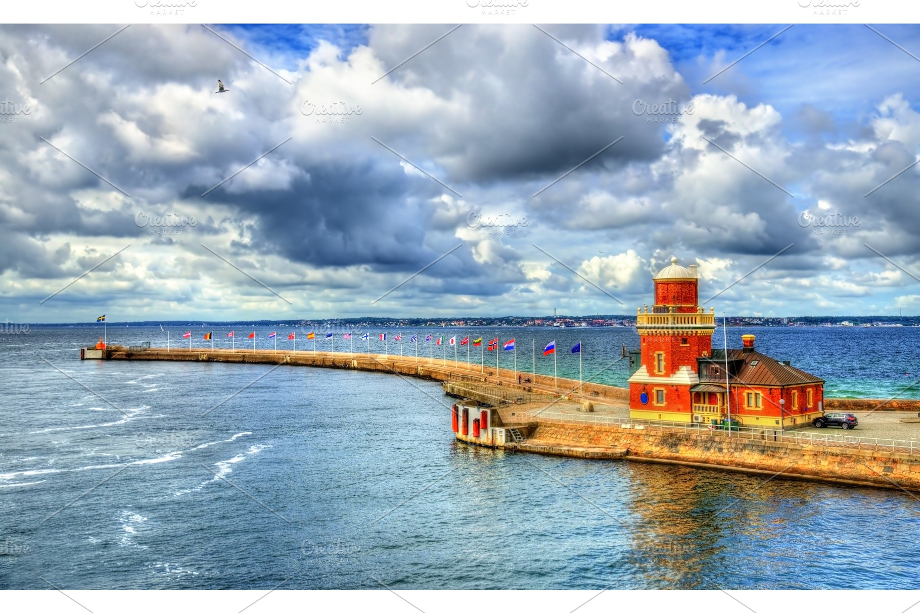Lighthouse at the port of helsingborg sweden containing helsingborg, an Architecture Photo by Leonid Andronov