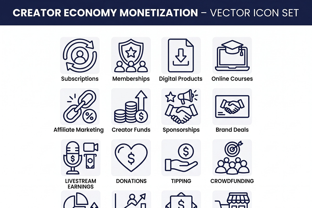 Bundles Creator Monetization Icons, an Outline Icon by adenpinkstore (Photo 1 of 10)
