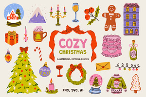 Cozy Christmas Clipart, an Object Graphic by AnnArt