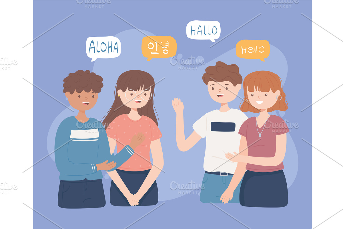 people, greetings hello, a Person Illustration by studiogstock